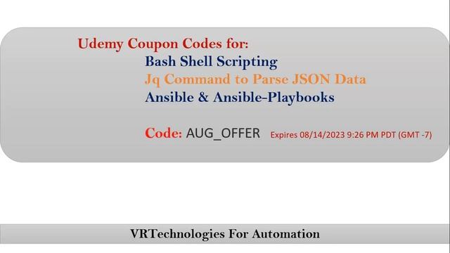 Bash Shell Scripting | Jq Command to Parse JSON Data | Ansible-Playbooks | NarendraP|VRTechnologies смотреть онлайн