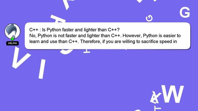 C++ : Is Python faster and lighter than C++? смотреть онлайн