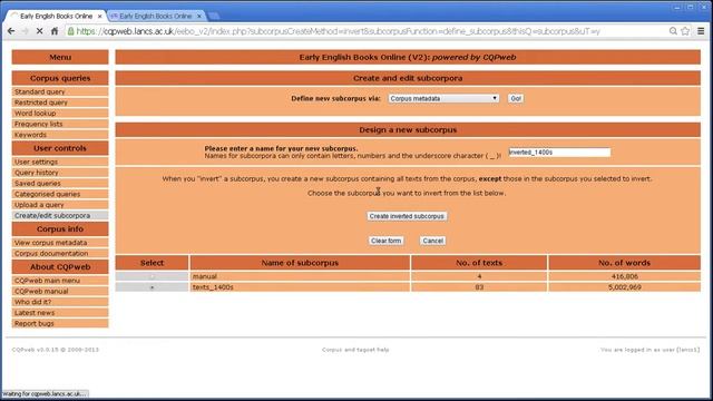 CQPweb tutorial # 25: creating and managing subcorpora смотреть онлайн
