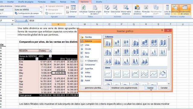 Insertar y modificar gráficos dinámicos. Excel 2007 смотреть онлайн