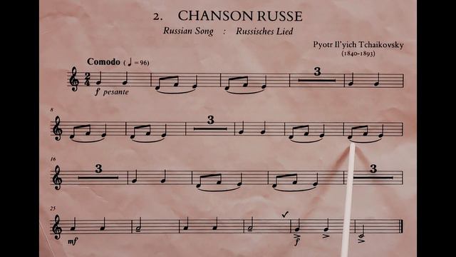 2 Chanson Russe by Pyotr Il'yich Tchaikovsky piano accompaniment at rehearsal speed смотреть онлайн