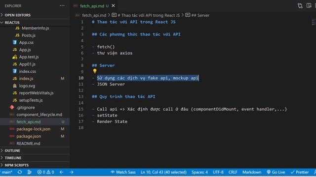 Khoá học ReactJS 2022: Bài 21 - Fetch API trong React JS - Chuẩn bị Server смотреть онлайн