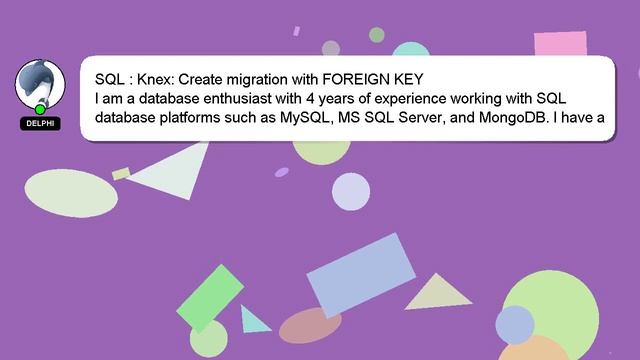 SQL : Knex: Create migration with FOREIGN KEY смотреть онлайн