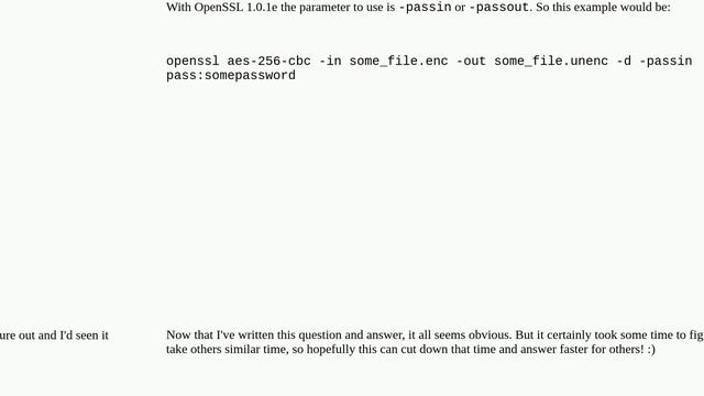 How to use password argument in via command line to openssl for decryption смотреть онлайн