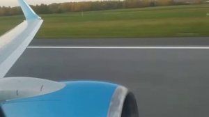 Взлет из Санкт-Петербурга. Boeing 737 800 ПОБЕДА