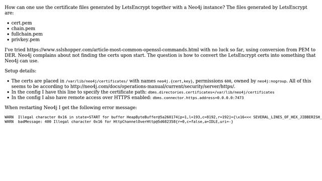 Use LetsEncrypt certs with Neo4j смотреть онлайн