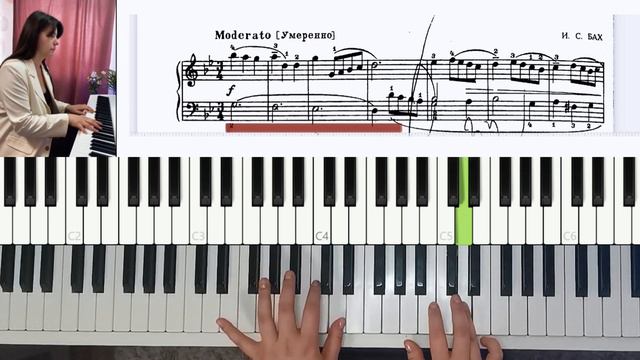 И.С.Бах Менуэт соль минор - разбор нот на фортепиано