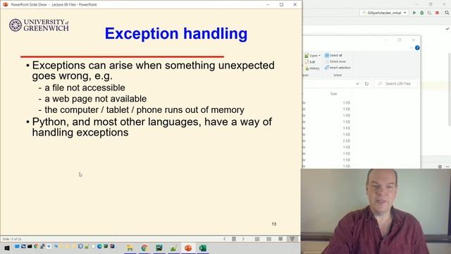 Python 09-3: Files - Spell checker & exceptions смотреть онлайн