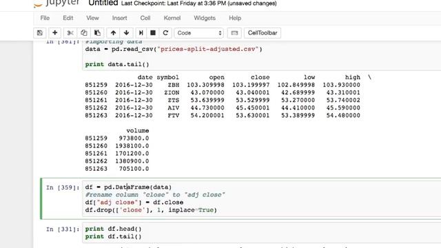 Data Preprocessing Rename Columns - Use Pandas Sklearn Machine Learning to Analyze Stock Market 02 смотреть онлайн