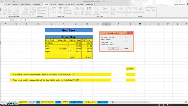 Using Goal Seek in MS Excel 2013 смотреть онлайн