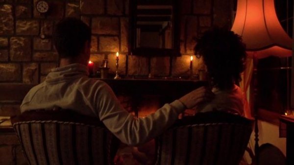 Music for soul and body. Relax in front of the fireplace and fire..mp4