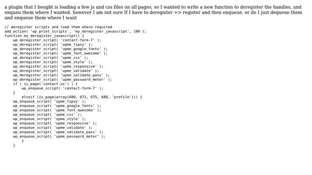 Wordpress: WP deregister, register and enqueue dequeue смотреть онлайн