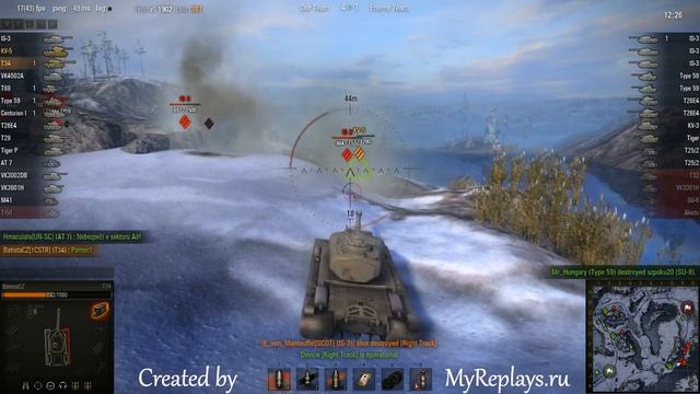 WOT: Arctic Region - T34  - 2 frags - смотреть онлайн