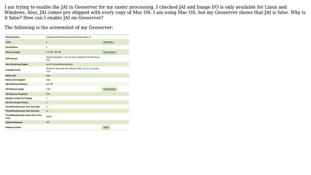 GIS: How to enable Java Advanced Imaging in Geoserver for Mac OS? смотреть онлайн