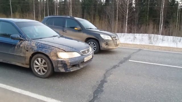Хонда аккорд 2.0 147 (HONDA AKkORD 6) Vs фольксваген тигуан 1.4  150 (Volkswagen Tiguan ) гонка