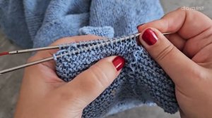 Трикотажный шов на платочной вязке. Невидимый шов. Мастер-класс.