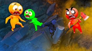 ОН НАС СПАЛИЛ? СПРЯТАЛИСЬ В ОПАСНОЙ НЫЧКЕ В ПЕЩЕРЕ! УГАРНЫЕ ПЛАСТИЛИНОВЫЕ ПРЯТКИ В HUMAN FALL FLAT