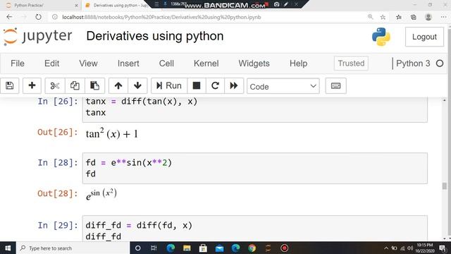 Derivatives of functions using python смотреть онлайн