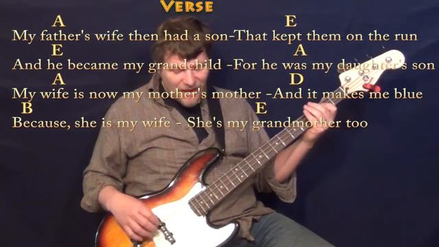I'm My Own Grandpa (Willie Nelson) Bass Guitar Cover Lesson in A with Lyrics/Chords смотреть онлайн