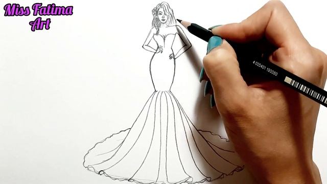 КАК НАРИСОВАТЬ СВАДЕБНОЕ ПЛАТЬЕ || HOW TO DRAW A WEDDING DRESS смотреть онлайн
