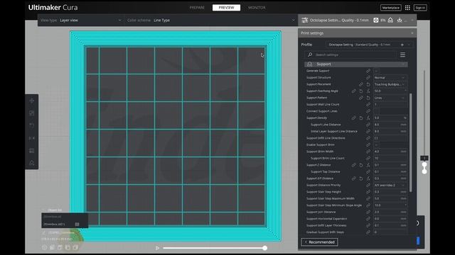 Cura Support Settings: Using Support Brim for Better Adhesion to the Print Bed смотреть онлайн