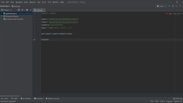 PYTHON PASSWORD GENERATOR смотреть онлайн