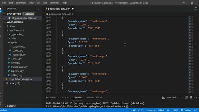 Scrapy Python project - Scraping wordometers.info смотреть онлайн