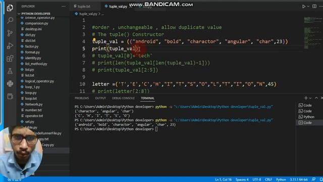 Python Tuple methods | Python Tuple program | Python List vs Tuple - Learn Python смотреть онлайн