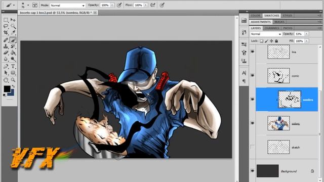 Como dibujar un personaje comic / How to draw a comic character in Photoshop / parte 3 смотреть онлайн