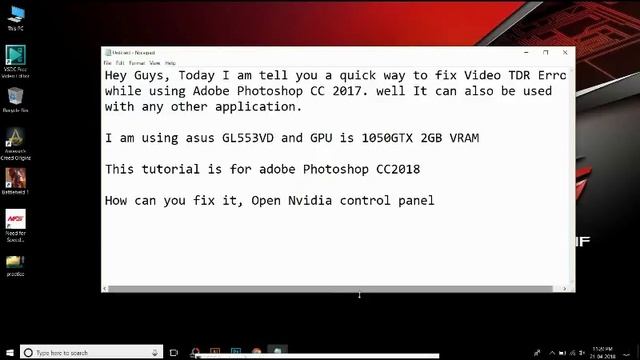 100% Fix Video TDR  Error (BSOD) In Adobe PhotoshopCC/AutoCAD  And Other Apps (Asus Specially)