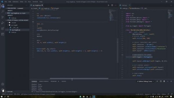 TUTORIAL - Animated Toggle Button - [ Python, PySide6, Qt Widgets ] - MODERN GUI - Custom Widget