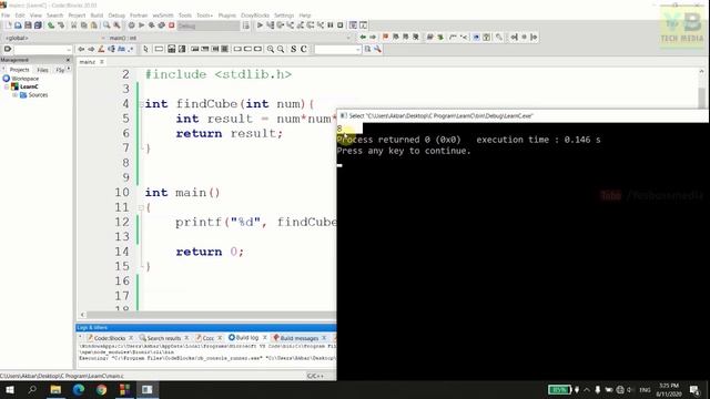 Function with Return Statement & Argument | C Programming Malayalam Tutorial | Part 23 of 27 | смотреть онлайн