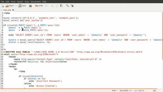 Security SQL Injection PHP Tutorials смотреть онлайн