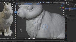 Заяц. Урок 3. Динамическая топология в Blender 3d. Подготовка модели к 3д печати