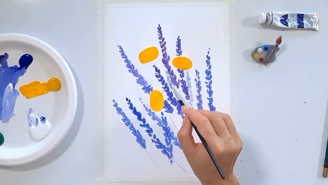 Рисуем лаванду и пчёл! Краткая версия мастер-класса смотреть онлайн