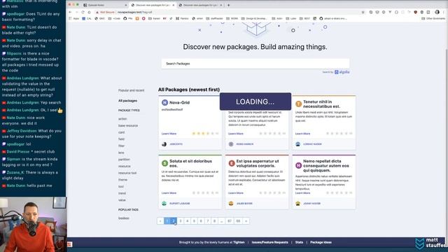 Adding Query String Support to NovaPackages with Laravel Livewire - Matt Stauffer Livestream смотреть онлайн