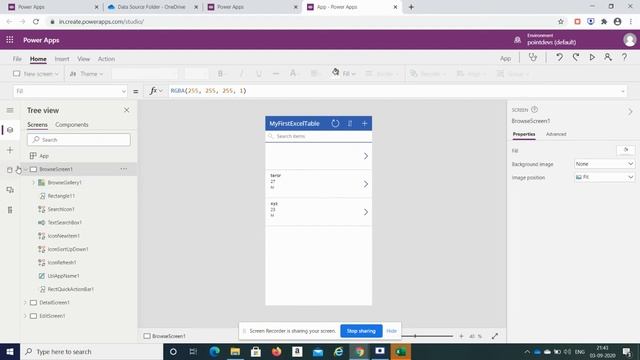 PowerApps Using Excel as a data source, One Drive as Storage - Beginner Part 1 смотреть онлайн