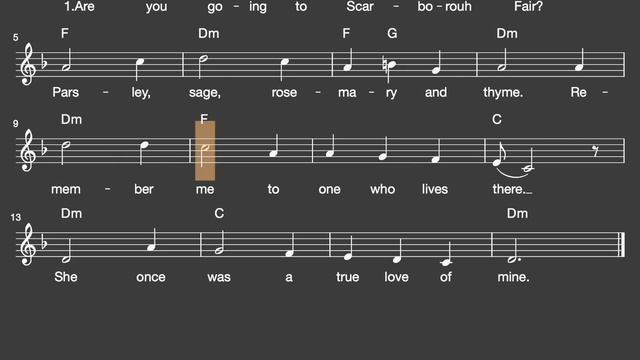 Lied: Scarborough Fair (Traditional, Akkorde, Noten,Text) смотреть онлайн