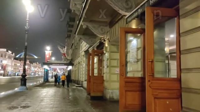 КАКОЙ ПИТЕР НОЧЬЮ ЗИМОЙ Центр Санкт-Петербурга улица Думская Ломоносова Невский проспект Рубинштейн смотреть онлайн