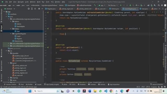 CRUD Firebase Realtime Database Di Android Studio | CRUD Admin Aplikasi Pembayaran Kos #1 смотреть онлайн