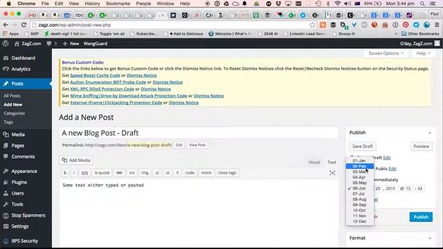 How to Edit the Published Date on a Wordpress 4.2.2 Draft Post смотреть онлайн