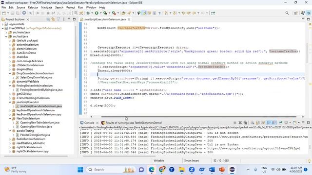 BrokenLinks and JavaScriptExecutor and Scroll Up and Scroll Dwon In Selenium смотреть онлайн