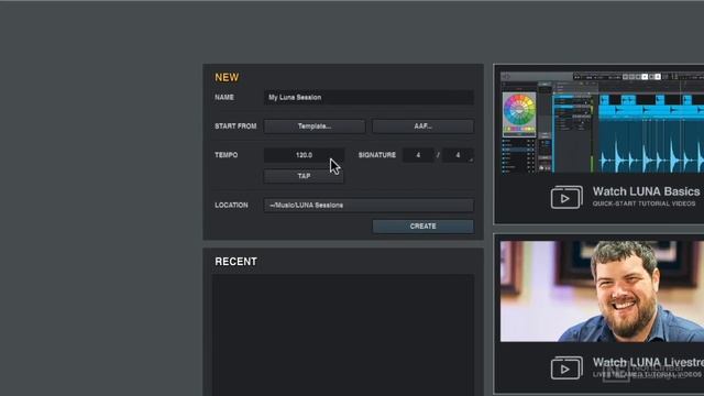 Luna 101: Luna 101 - Luna Absolute Beginner's Guide - Creating a New Luna Session смотреть онлайн