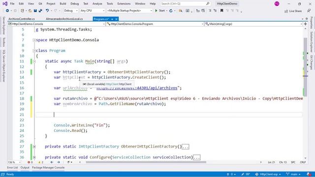 6 - Enviando Archivos usando el HttpClient | HttpClient C# смотреть онлайн