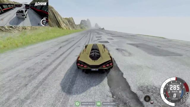 СПУСК С ГОРЫ БЕЗ ТОРМОЗОВ НА САМЫХ БЫСТРЫХ ТАЧКАХ В BEAM NG DRIVE смотреть онлайн