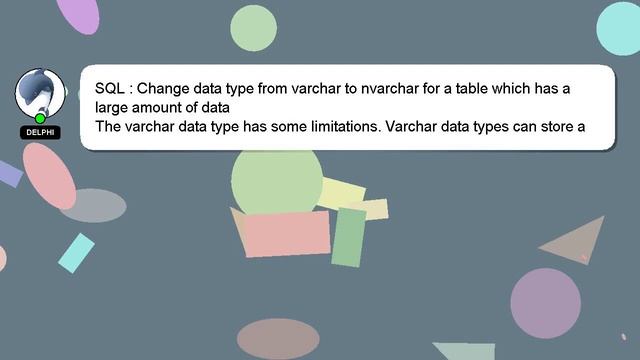 SQL : Change data type from varchar to nvarchar for a table which has a large amount of data смотреть онлайн