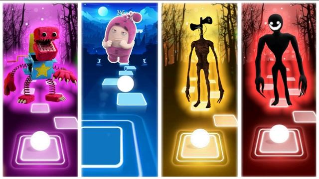 Boxy Boo vs Oddbobs vs Siren Head vs Smiler Roblox Doors l Tiles Hop EDM Rush смотреть онлайн