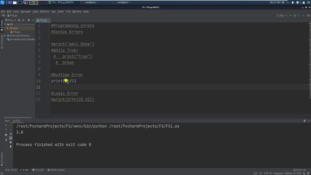 Python Programming Errors | Syntax error, runtime error, logic error in python смотреть онлайн
