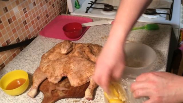 Курица с медом в духовке смотреть онлайн