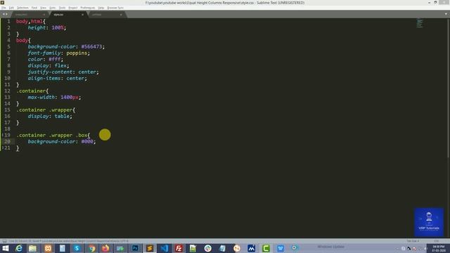 Responsive Equal Height Columns | Using Display CSS Properties | CSS Tutorial #VRPTutorials смотреть онлайн